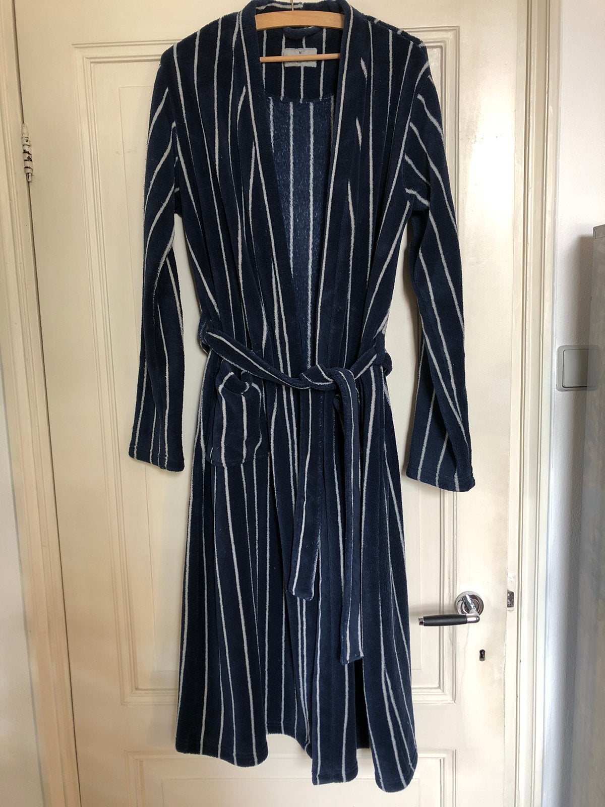 Badjas blauw met witte streep maat M, Kleding | Heren, Ophalen, Gedragen