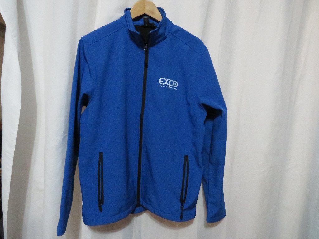 blauwe dunne soft shell bedrijfsnaam jacket mt L Sol's race, Ophalen of Verzenden, Gedragen, Maat 48/50 (M), Blauw