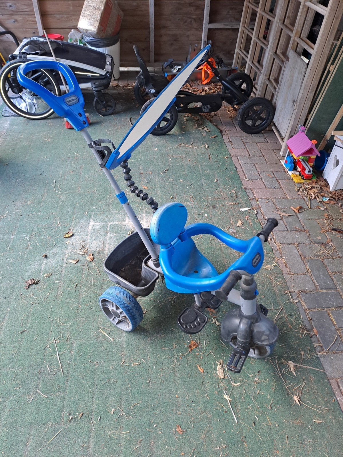 Little Tikes driewieler met duwstang en zonnekap, Ophalen, Gebruikt, Little Tikes, Duwstang