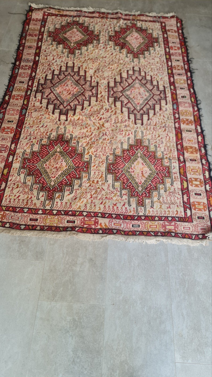 Tapijt ca1, 5 x 2,5 m. Met de hand geweven. 50€, 200 cm of meer, Ophalen of Verzenden, Zo goed als nieuw, Persische, en of Turks.