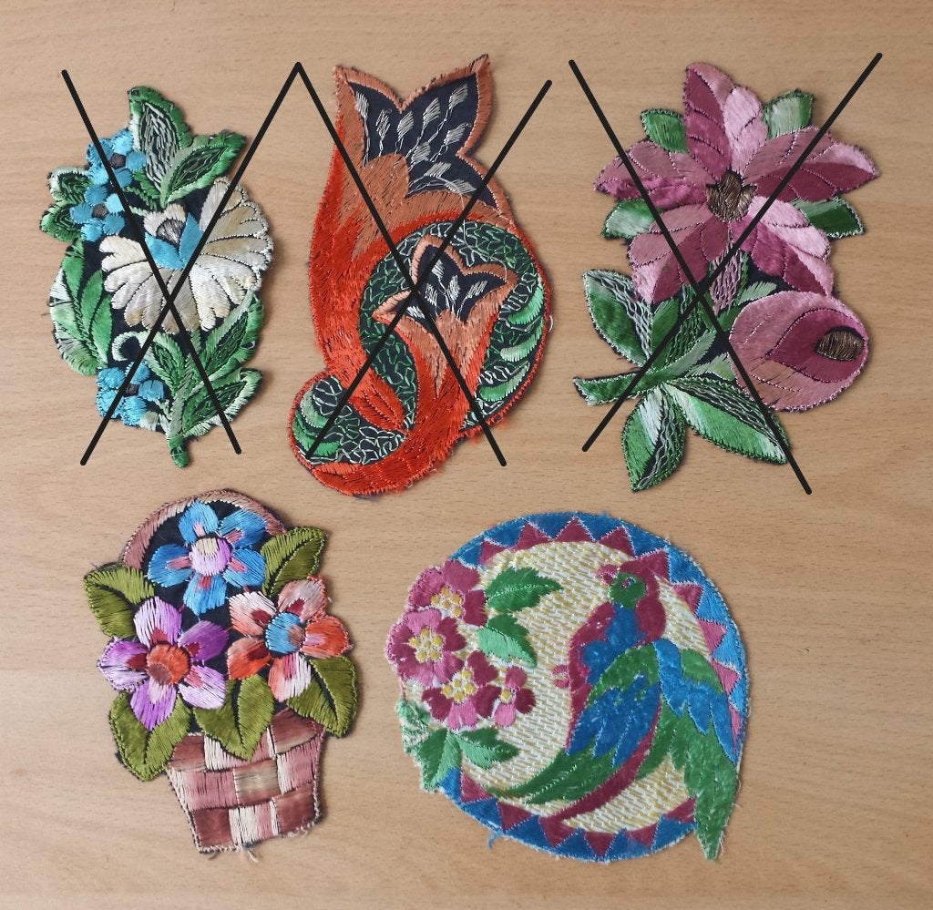 2 Turmac Zijdjes Bloemen, Vogel - lot 1 - vintage, Overige typen, Nieuw, Ophalen of Verzenden, Turmac