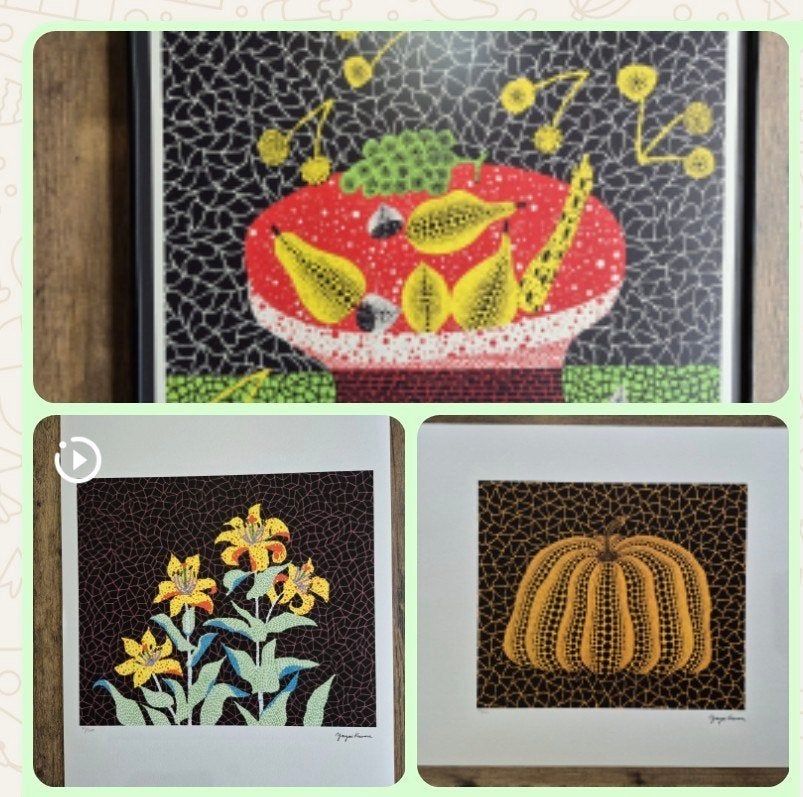 3 x Yayoi Kusama 315€ (2x gedrukt handtekening/ certificaat), Ophalen of Verzenden