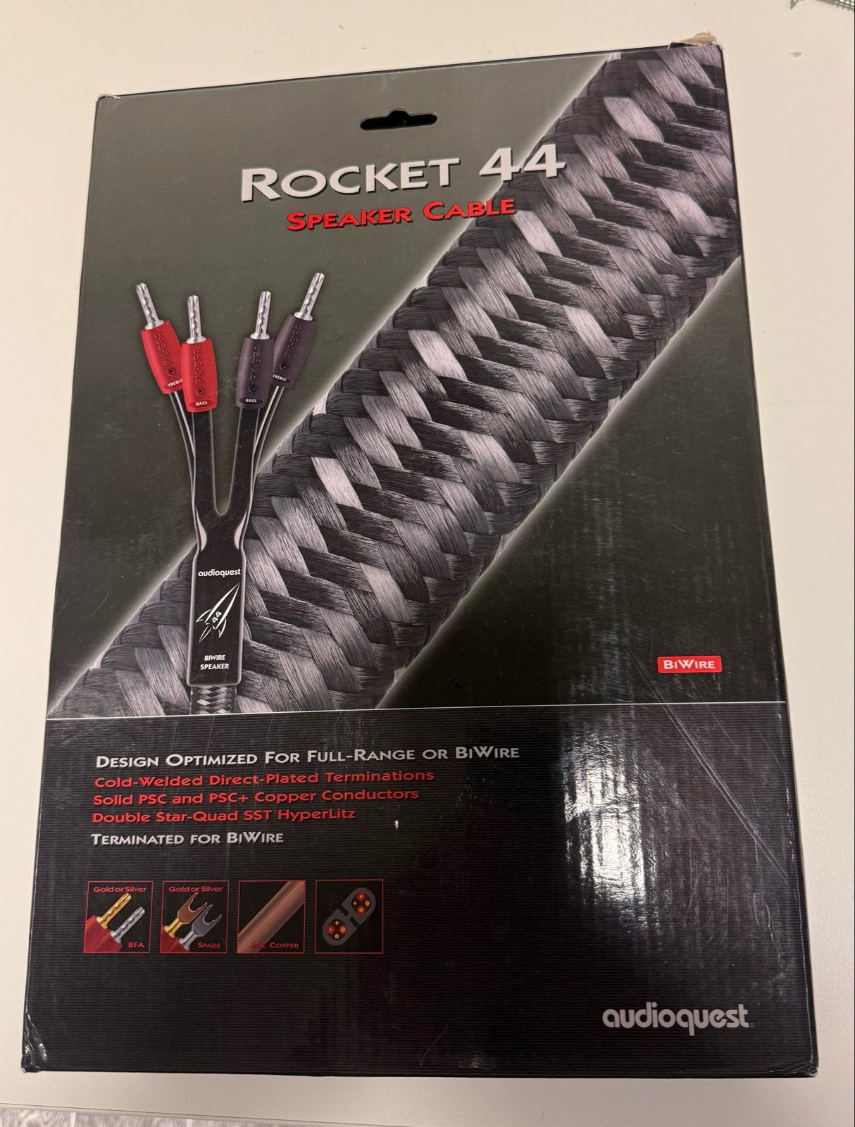 Audioquest Rocket 44 Bi-Wire Luidsprekerkabel (3M), Ophalen of Verzenden, Gebruikt, 2 tot 5 meter, Luidsprekerkabel