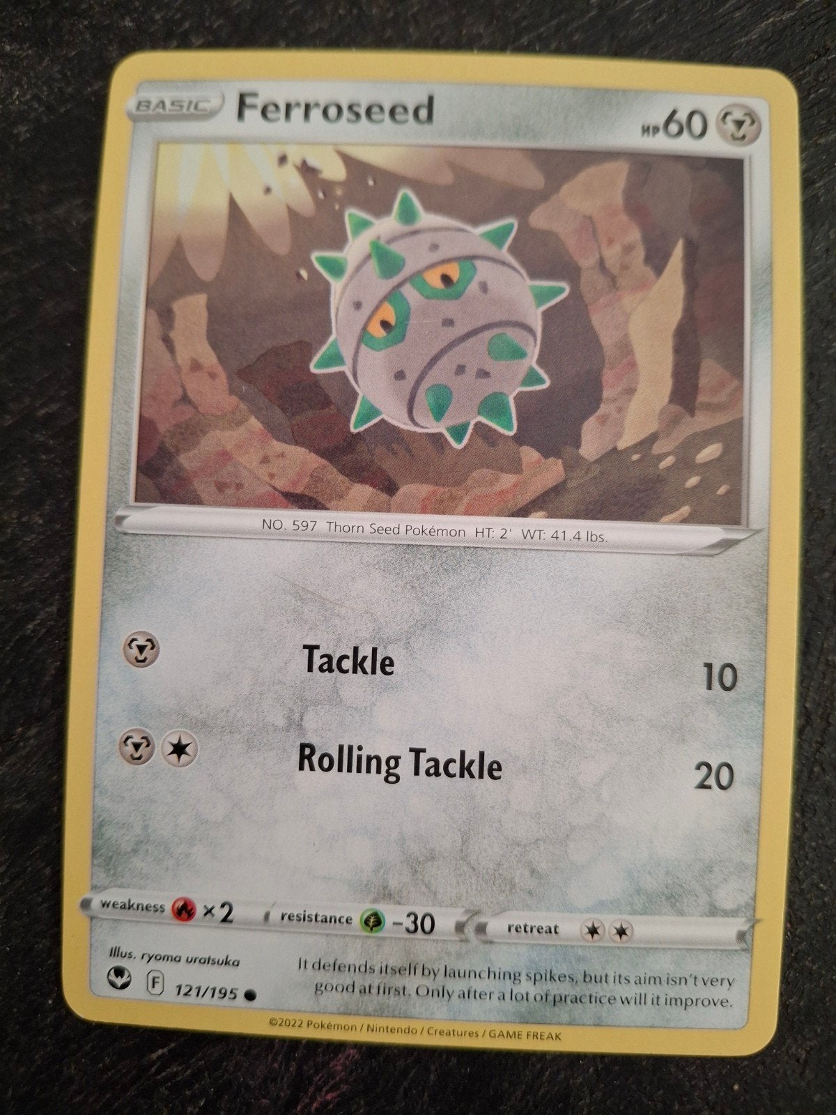 Pokémon Kaart Ferroseed 121/195, Ophalen of Verzenden, Zo goed als nieuw, Losse kaart