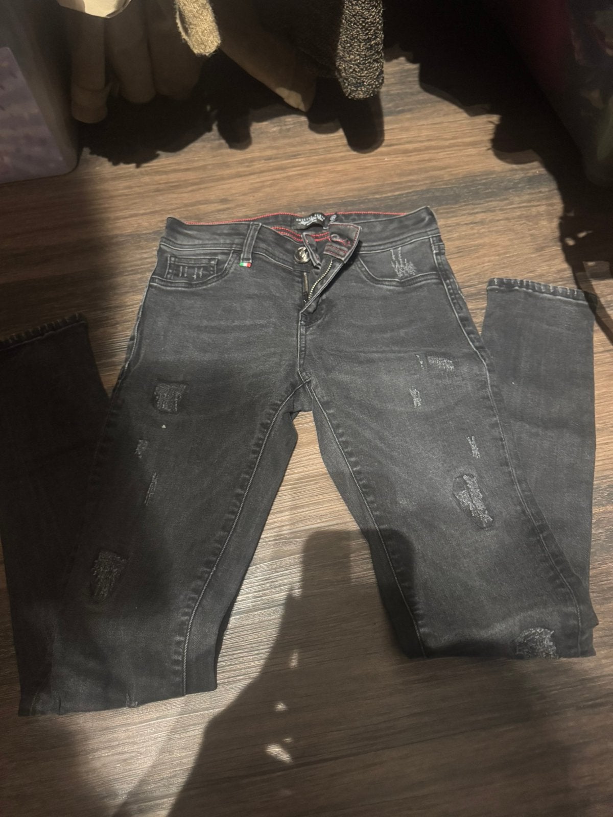 Philipp plein spijkerbroek, Ophalen of Verzenden, Zo goed als nieuw, Maat 36 (S), Grijs