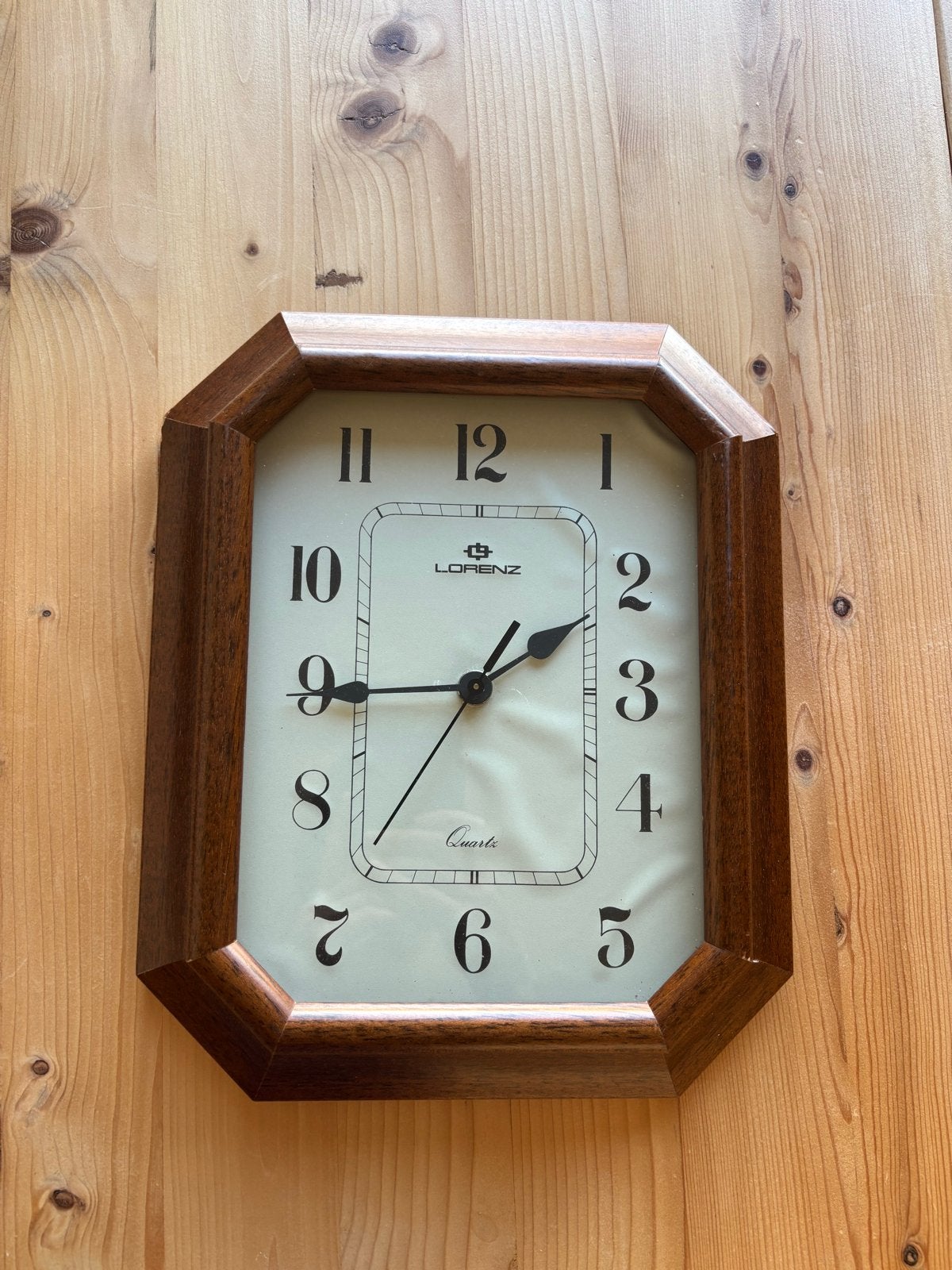 Vintage Lorenz Quartz Wandklok - Hout, Ophalen