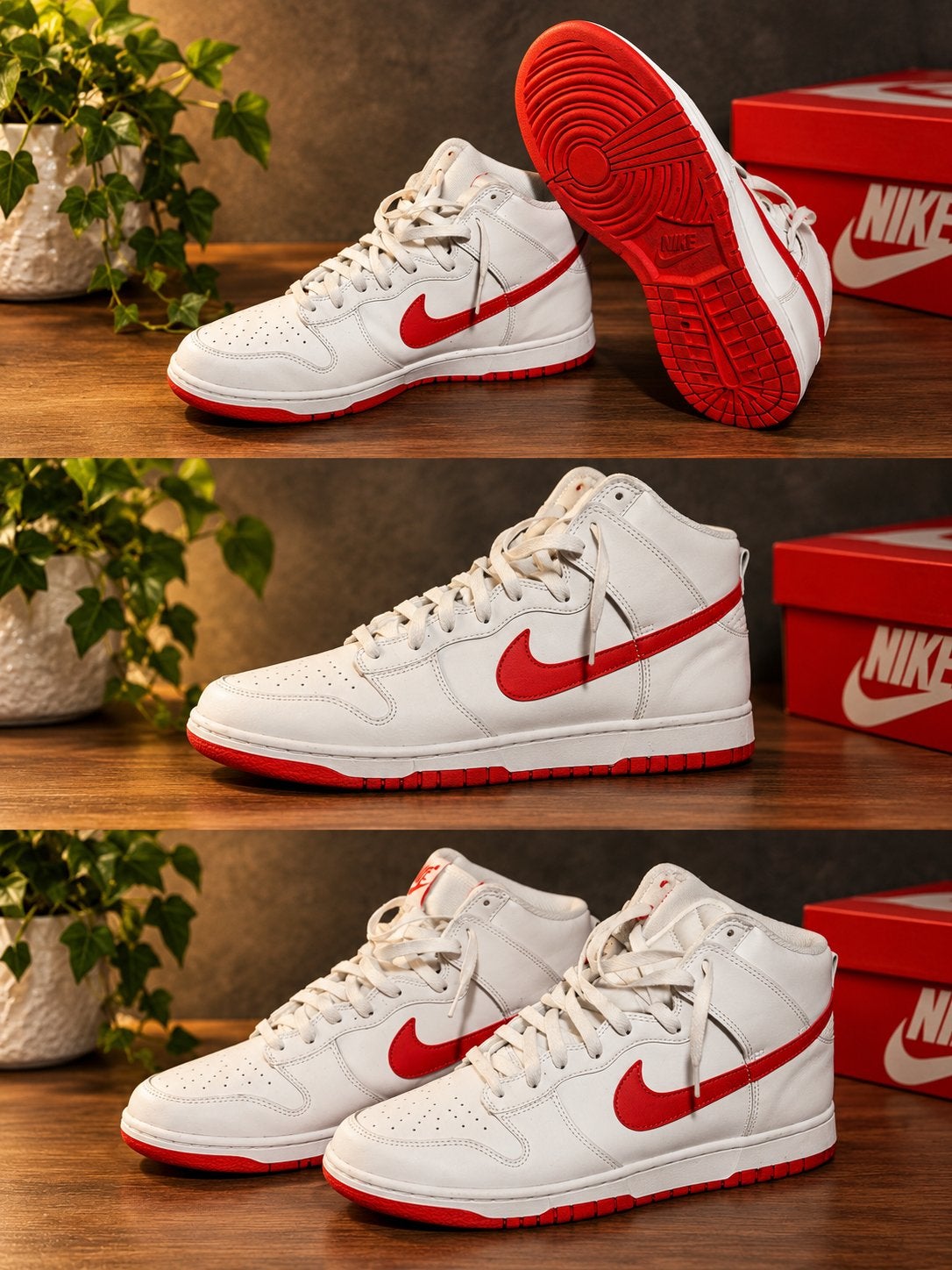 Nike Dunk High Retro Sneakers - Maat 45, Ophalen of Verzenden, Zo goed als nieuw, Wit, Sneakers of Gympen