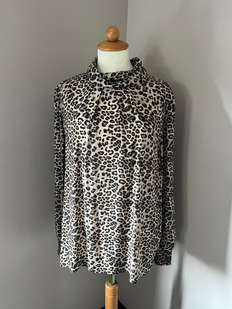 Nieuw! Marccain panterprint blouse N5 42, Kleding | Dames, Blouses en Tunieken, Ophalen of Verzenden, Nieuw, Maat 42/44 (L), Zwart