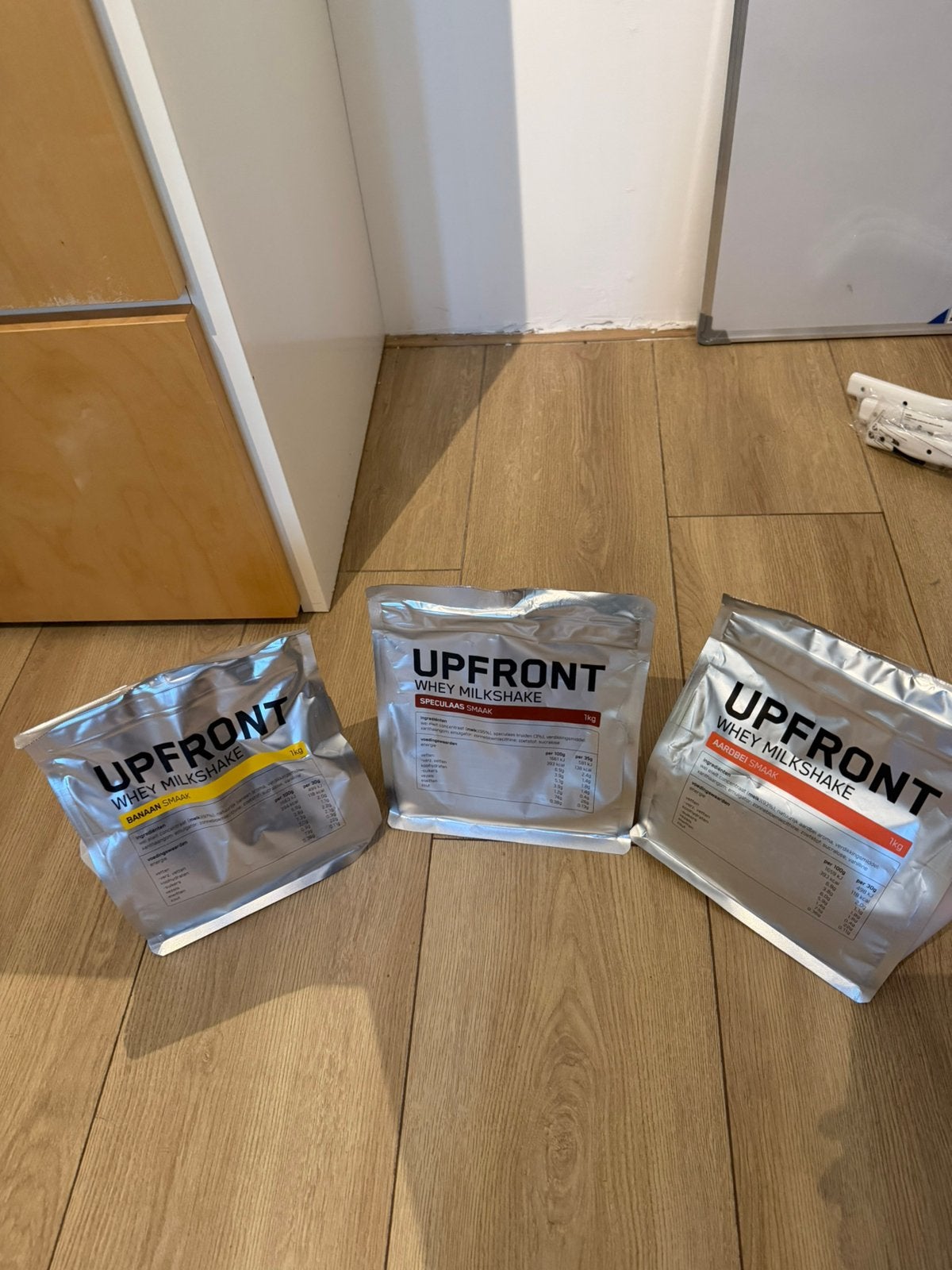 Upfront whey milkshake meerdere smaken en zakken, Verzenden, Zo goed als nieuw, Poeder of Drank