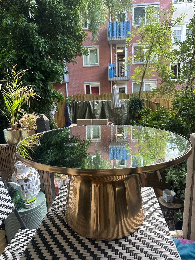 Bijzettafel Loods5, Huis en Inrichting, Tafels | Bijzettafels, Metaal of Aluminium, Rond, Zo goed als nieuw, 75 cm of meer