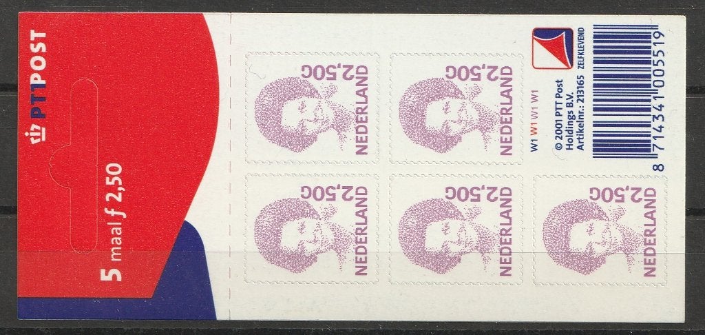 V1495b 2001 Kon. Beatrix inversie, Ophalen of Verzenden, Na 1940, Postfris
