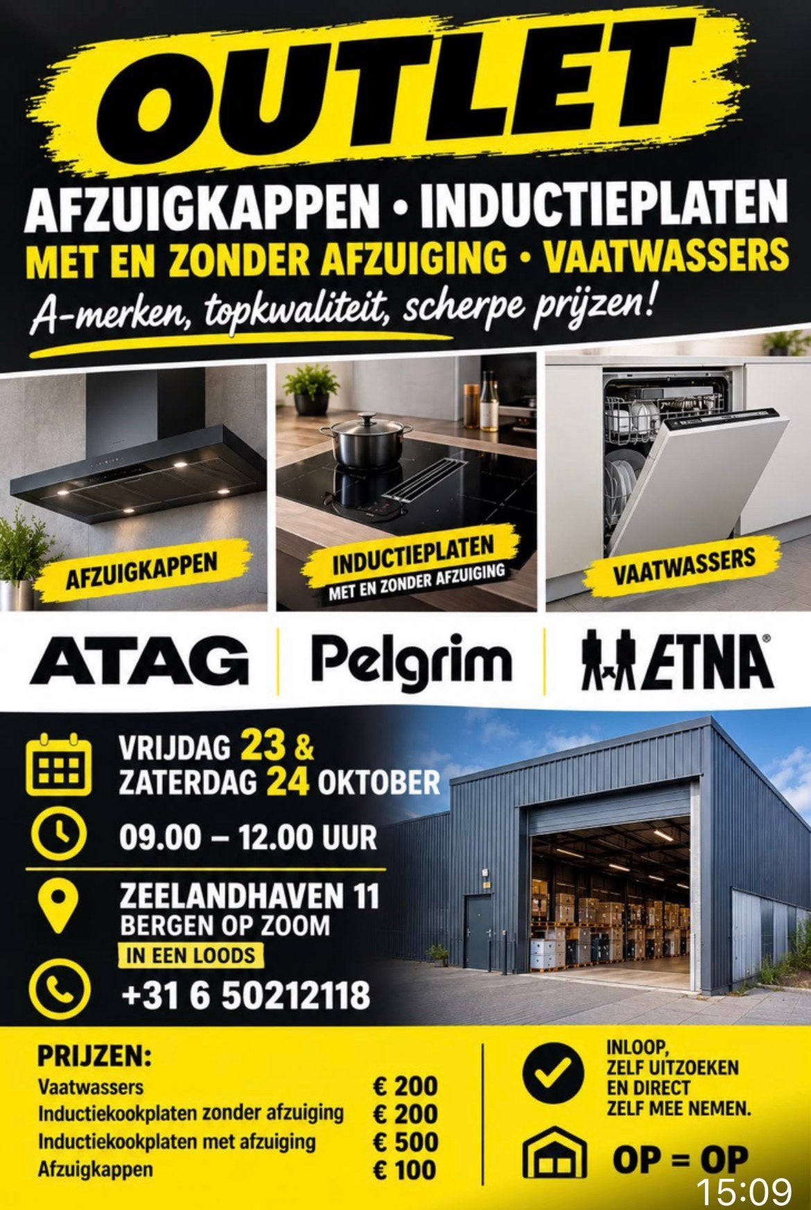 Pelgrim IDK883ONY Inductiekookplaat - Nieuw in doos, Witgoed en Apparatuur, Etna@atagbenelux.com, Nieuw, Impact 83 6921rz duiven
