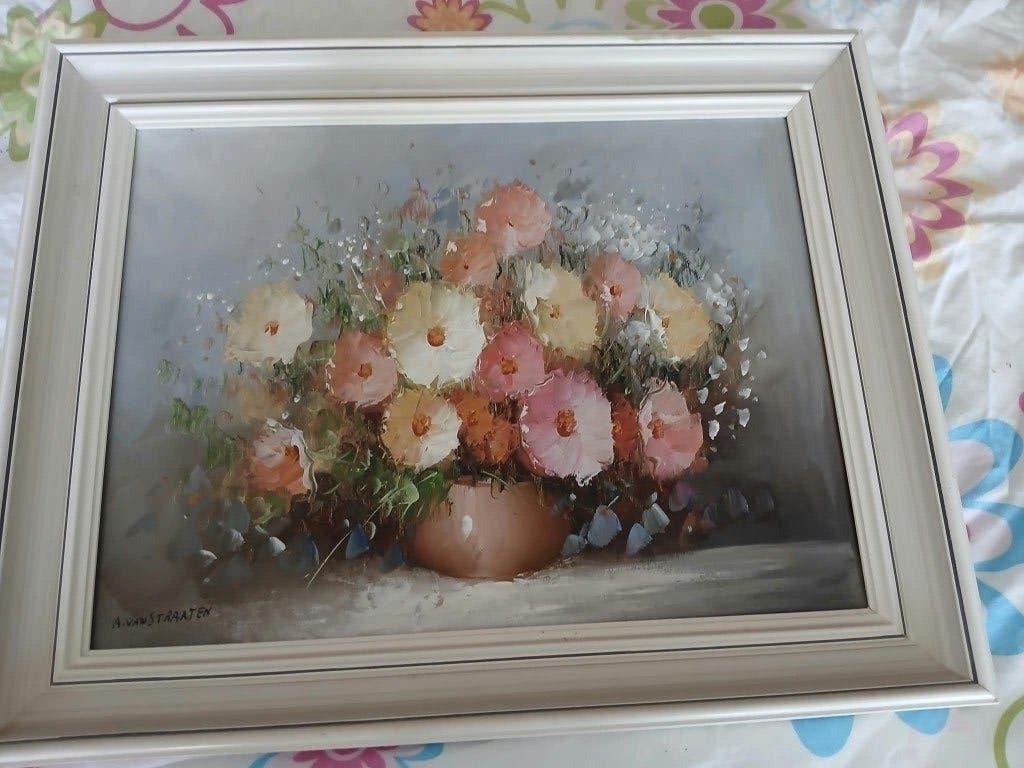 schilderij, Antiek en Kunst, Ophalen, Olieverf, Bloemen