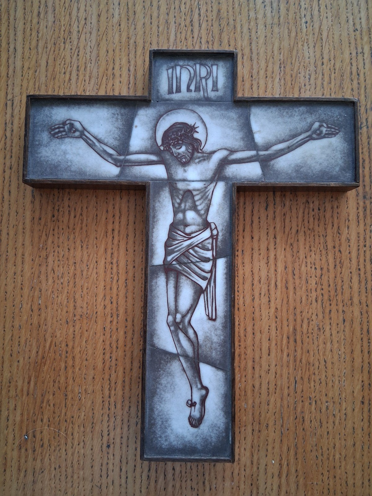 Opaline glas: Jezus gekruisigd, Ophalen of Verzenden, Gebruikt