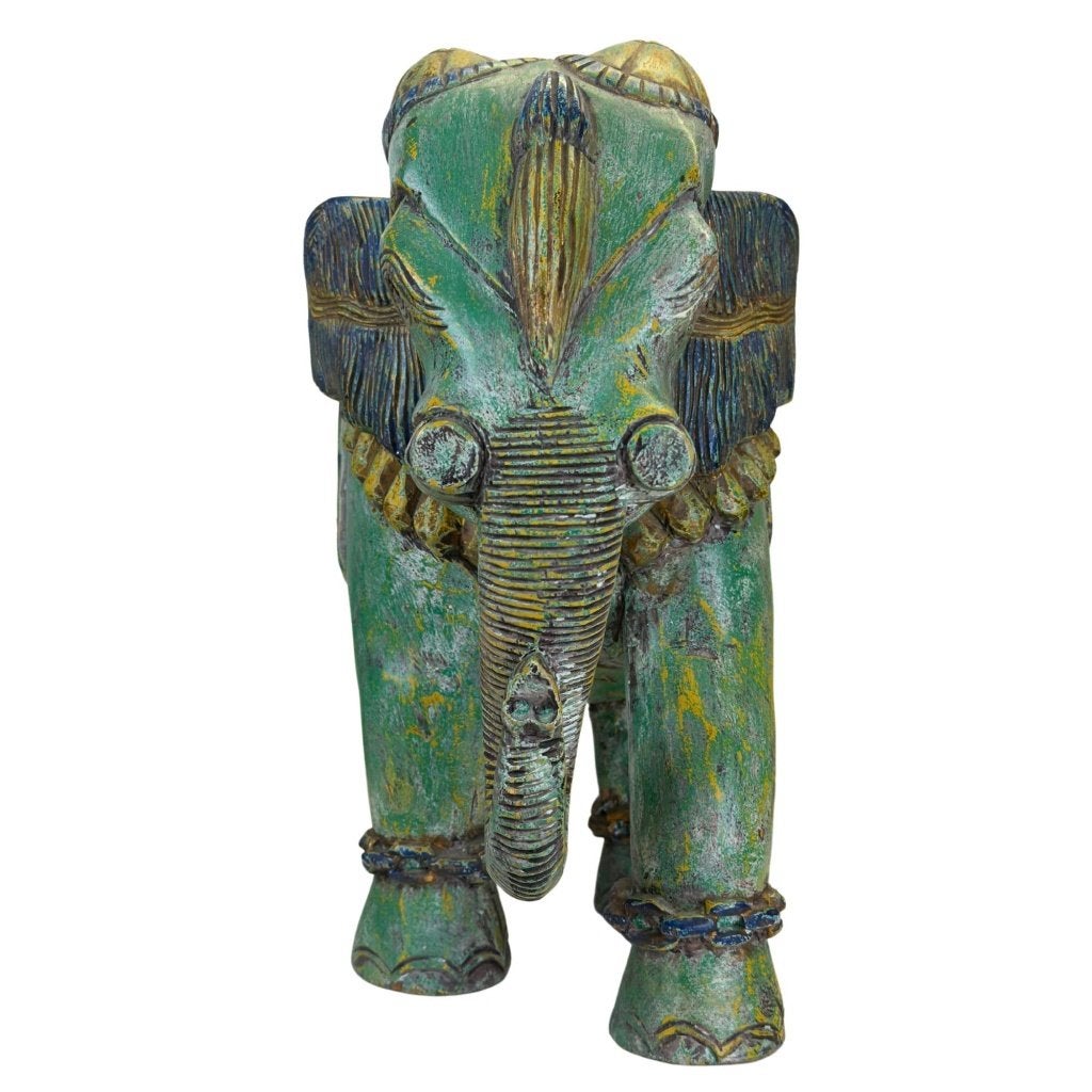 Houten olifant – Indiaas – Rajasthan, Antiek en Kunst, India, Ophalen of Verzenden, Beeld, Hout