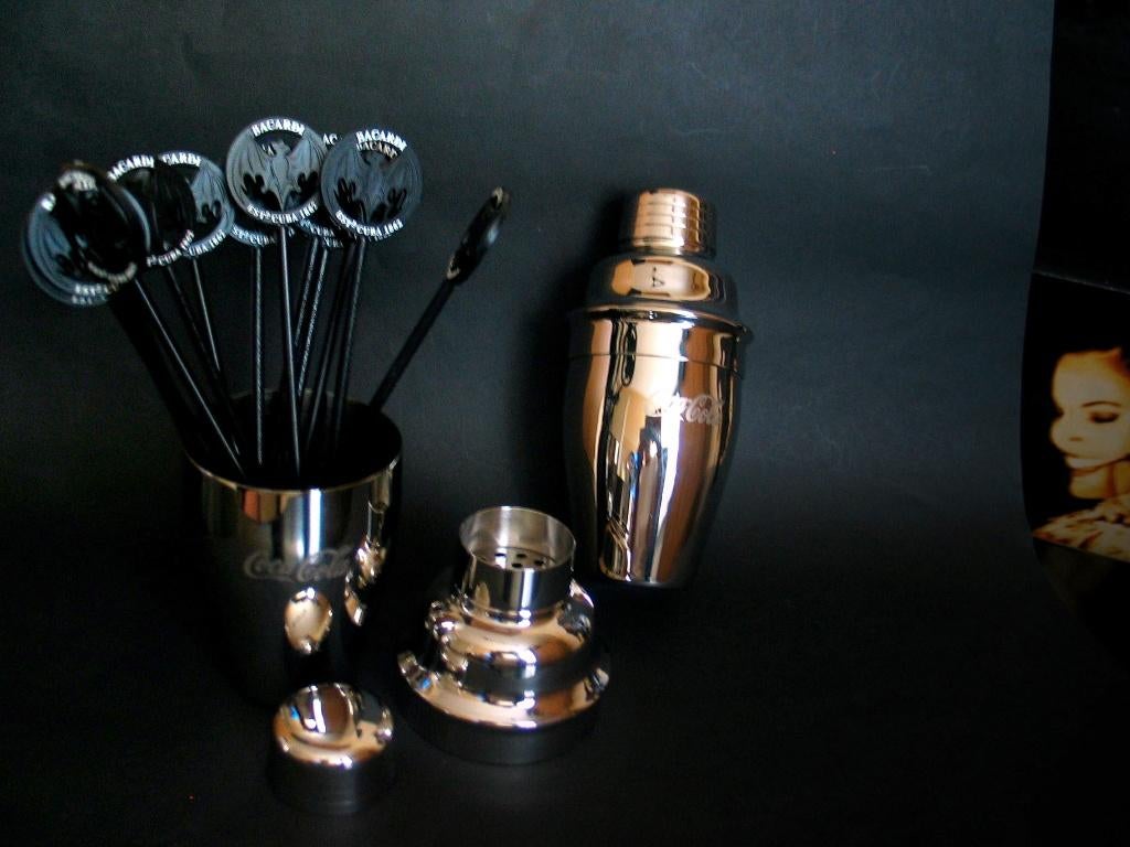 Bacardi & Cola setje Cocktail shaker / stirrers / glazen /05, Verzenden, Nieuw, Gebruiksvoorwerp