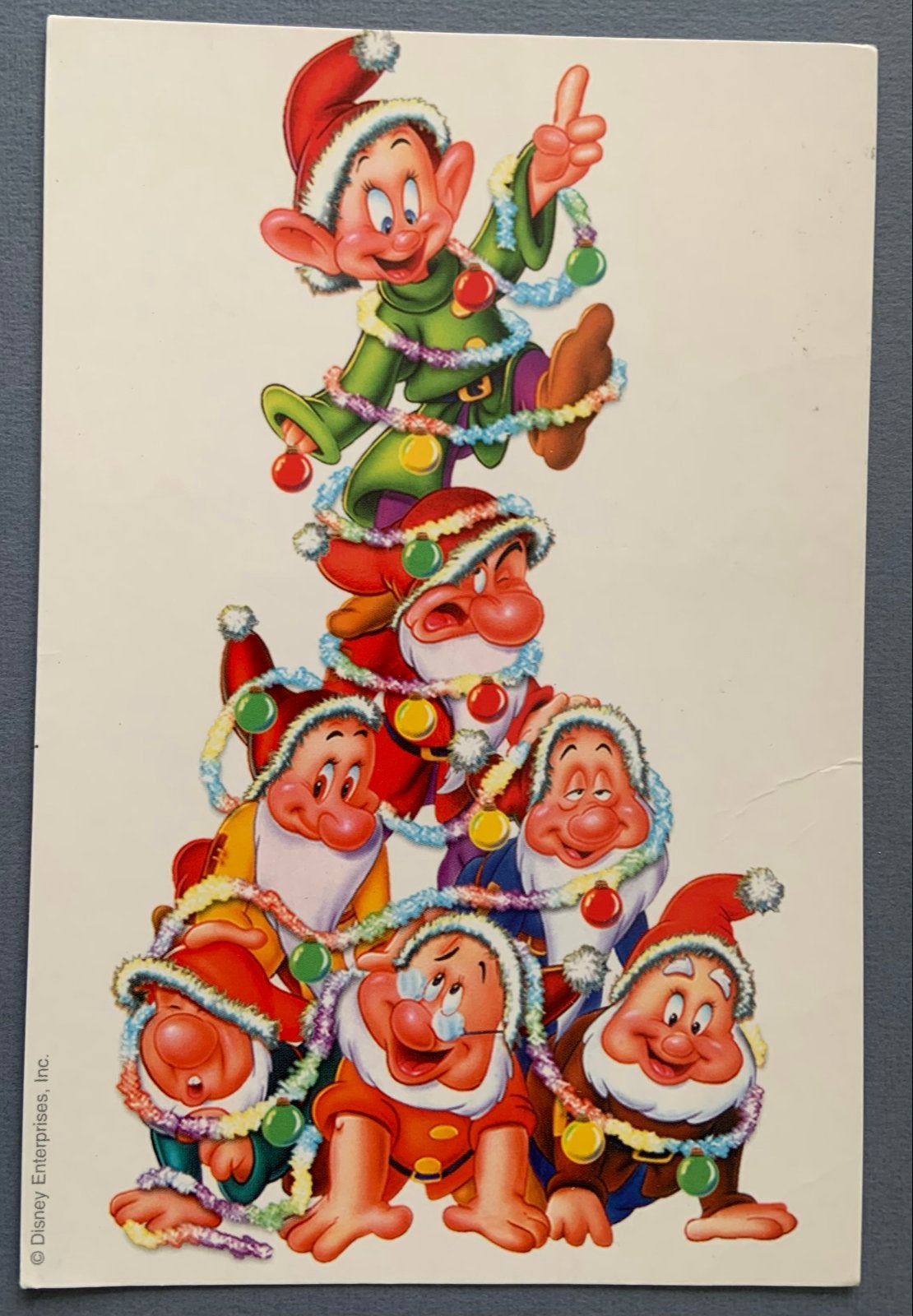 Disney Sneeuwwitje en de Zeven Dwergen Kerstkaart, Verzenden, Gelopen