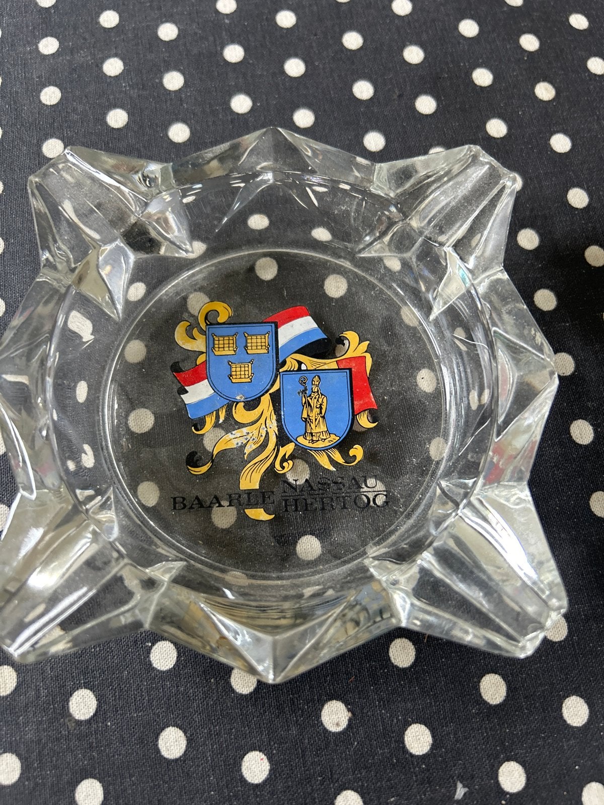 Vintage glazen asbak Baarle-Nassau Hertog, Ophalen of Verzenden, Zo goed als nieuw