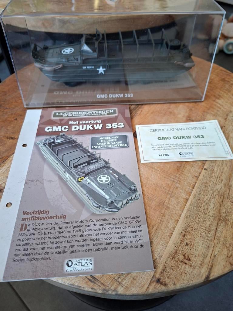 GMC DUKW 353 Amfibievoertuig - Editions Atlas, Ophalen of Verzenden, Zo goed als nieuw, Groter dan 1:32, Overige merken