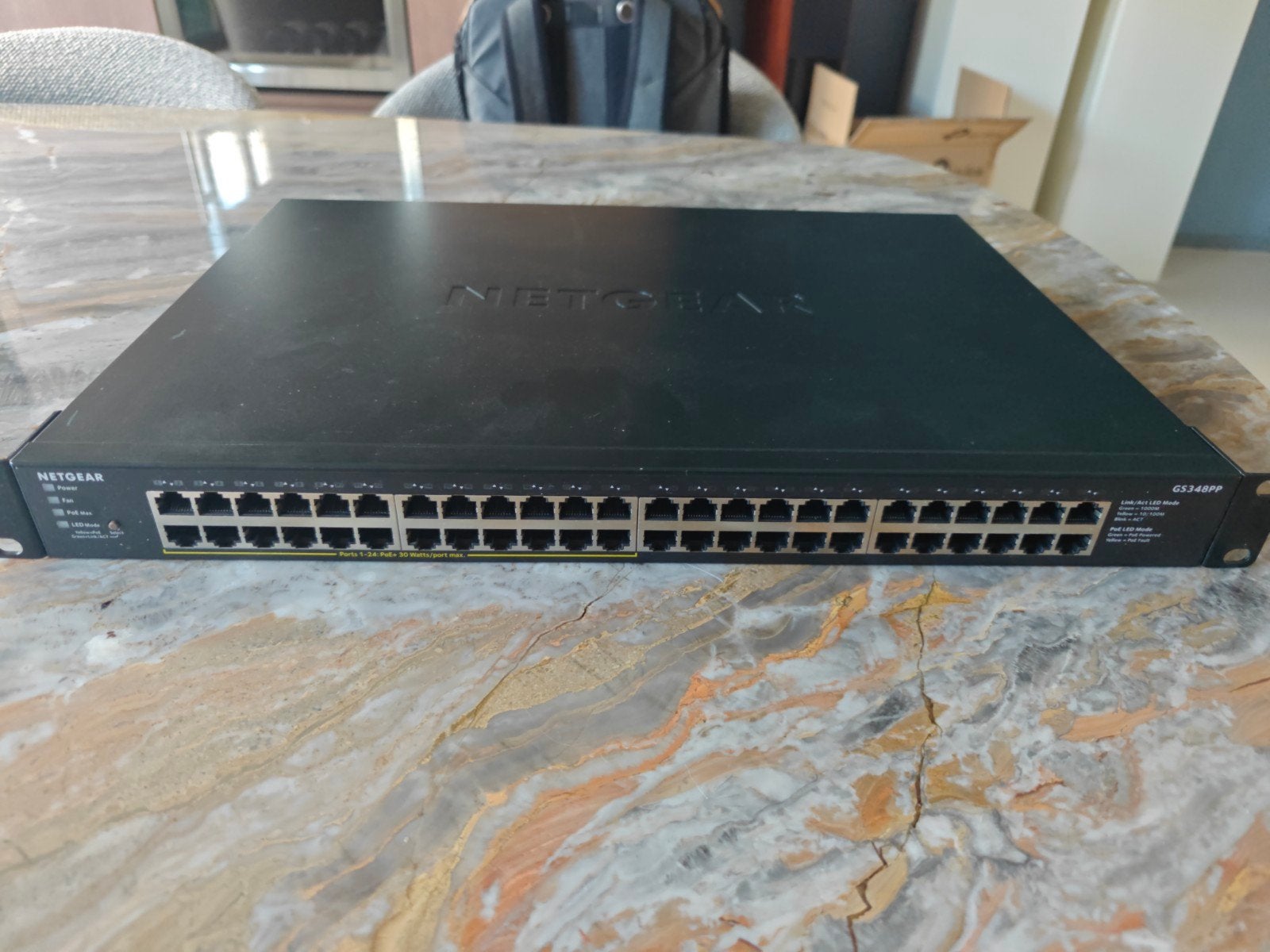 Netgear GS348PP Gigabit Ethernet PoE+ Switch, Computers en Software, Ophalen, Gebruikt