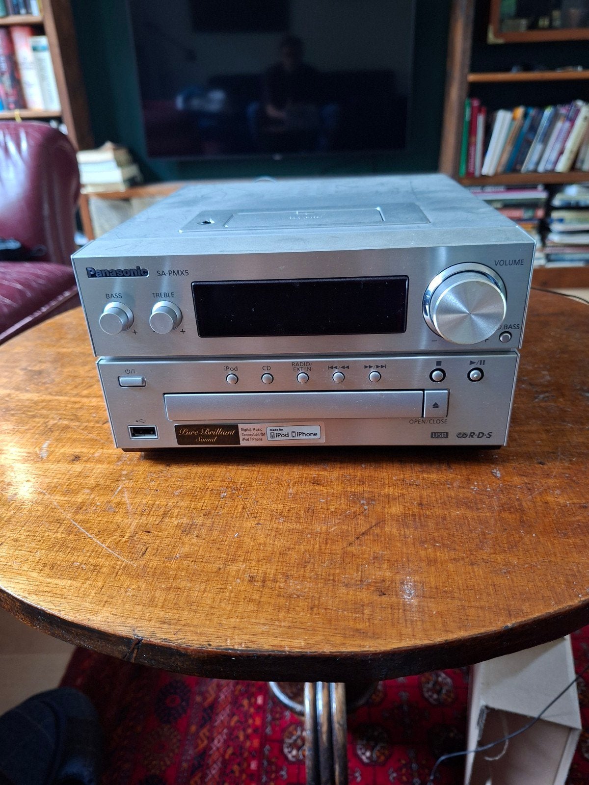 Panasonic SA-PMX5 Microset met CD, Radio en iPod/iPhone Dock, Audio, Tv en Foto, Stereo-sets, Overige merken, Gebruikt, Microset