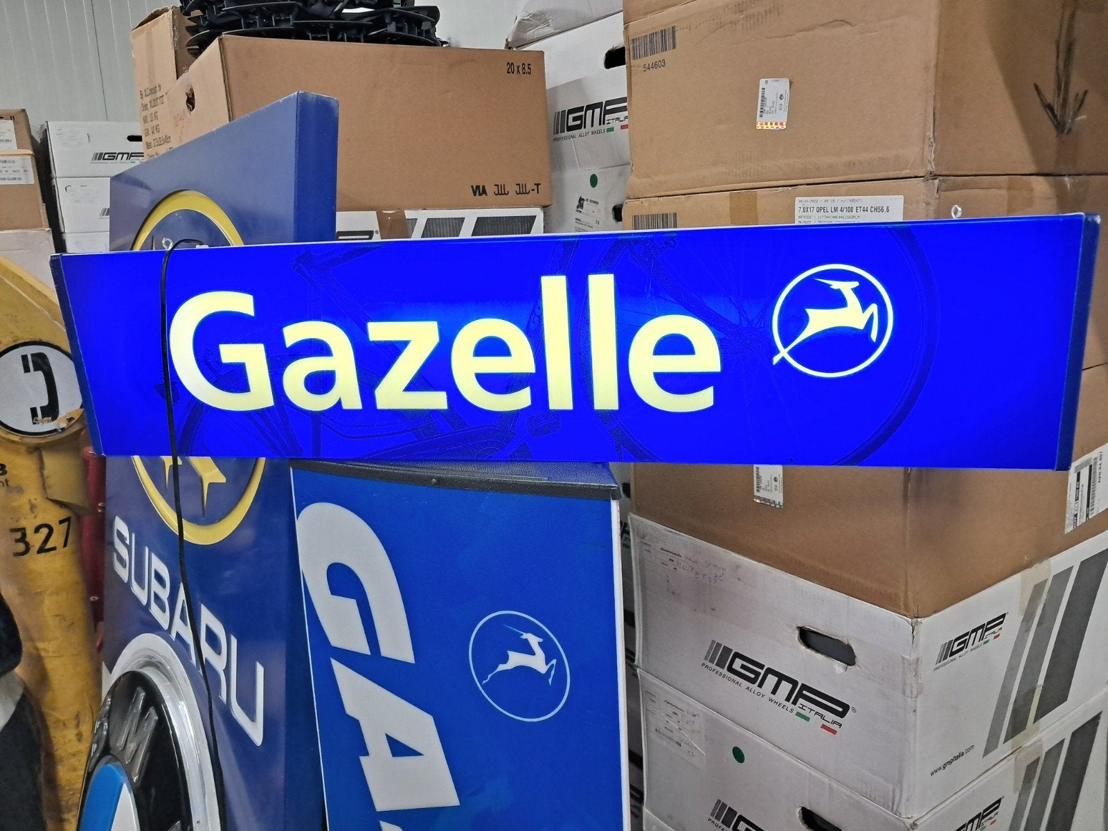 Dubbelzijdige oude originele Gazelle lichtbak 100cm bij 24cm, Ophalen, Eu, Gebruikt, Eu