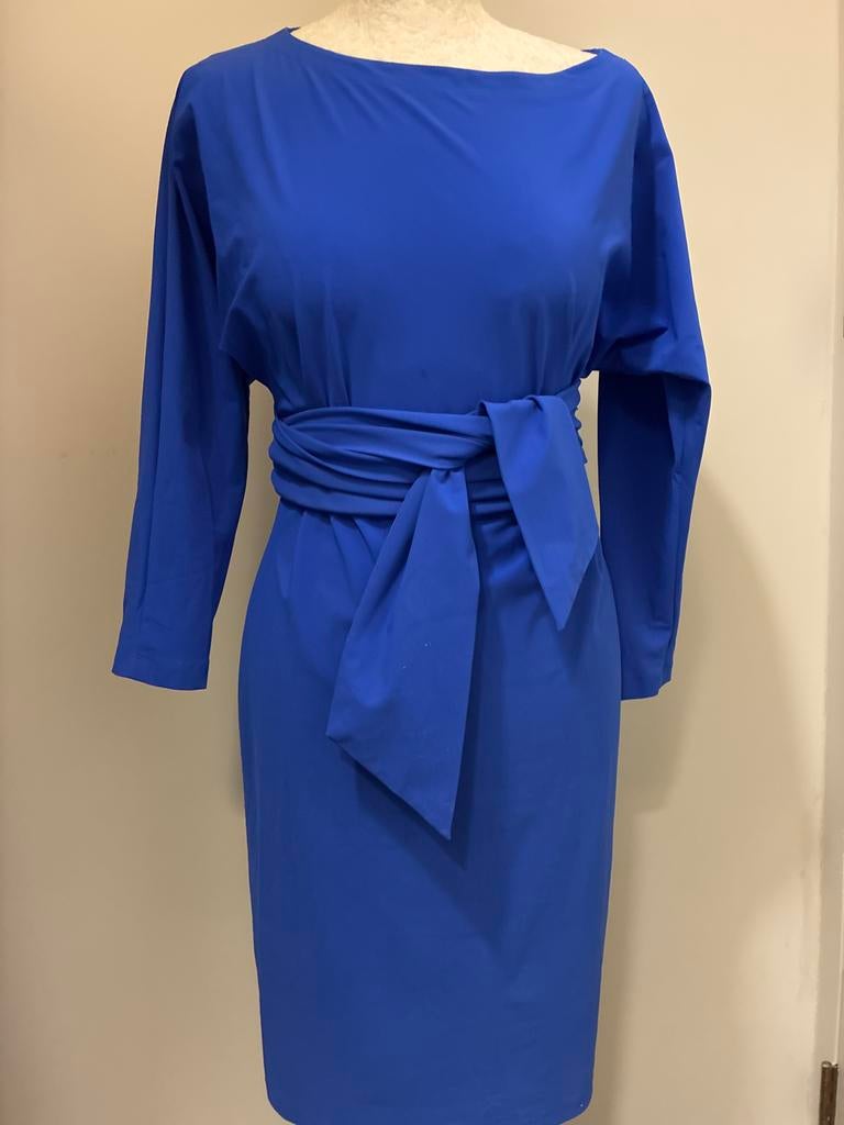 LaDress Carla jurk sash travelstof zgan xxs,xs,s, l kobalt, Blauw, Maat 42/44 (L), Ophalen of Verzenden, Zo goed als nieuw