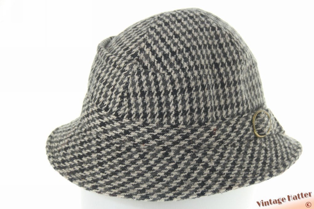 Vintage Vissershoed Schlappe von Wegener grijs wol 55 = S-XS, Hoed, Ophalen of Verzenden, Gedragen, Schlappe von Wegener