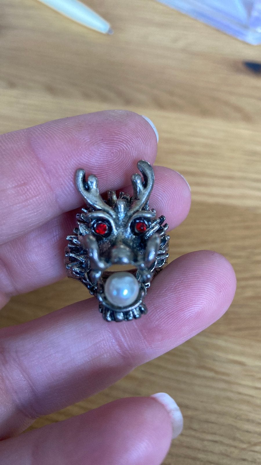 Gothic ring - drakenring 20, 20 of groter, Ophalen of Verzenden, Zo goed als nieuw, Dame