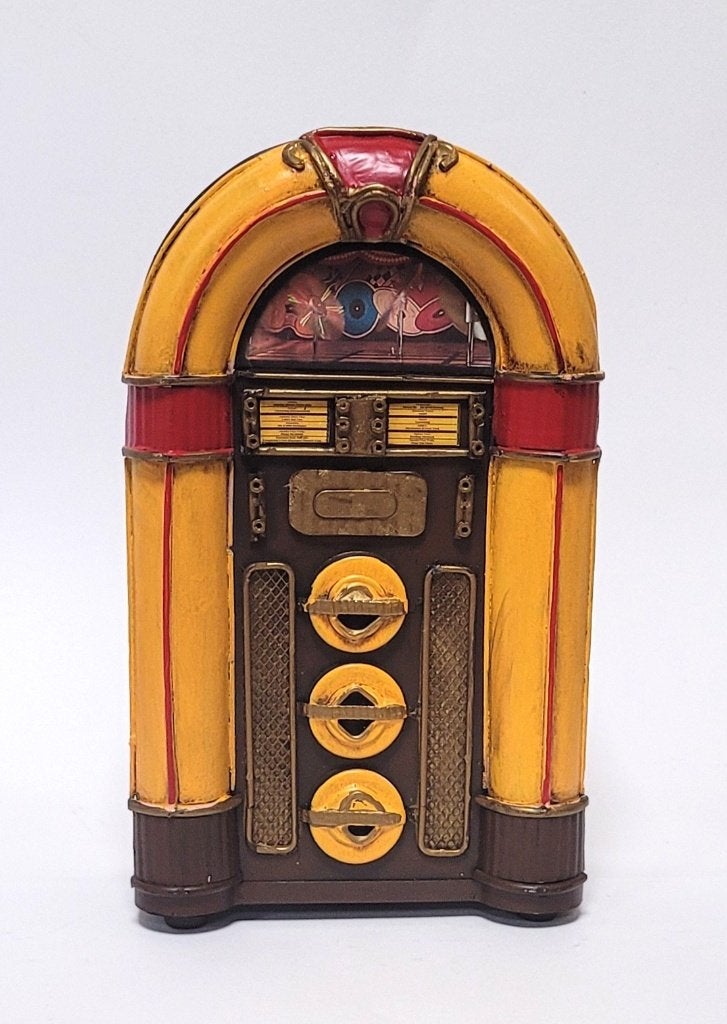Jukebox Wurlitzer spaarpot metalen model miniatuur decoratie, Info@deconoord.nl, Nieuw, Ophalen of Verzenden, Dier