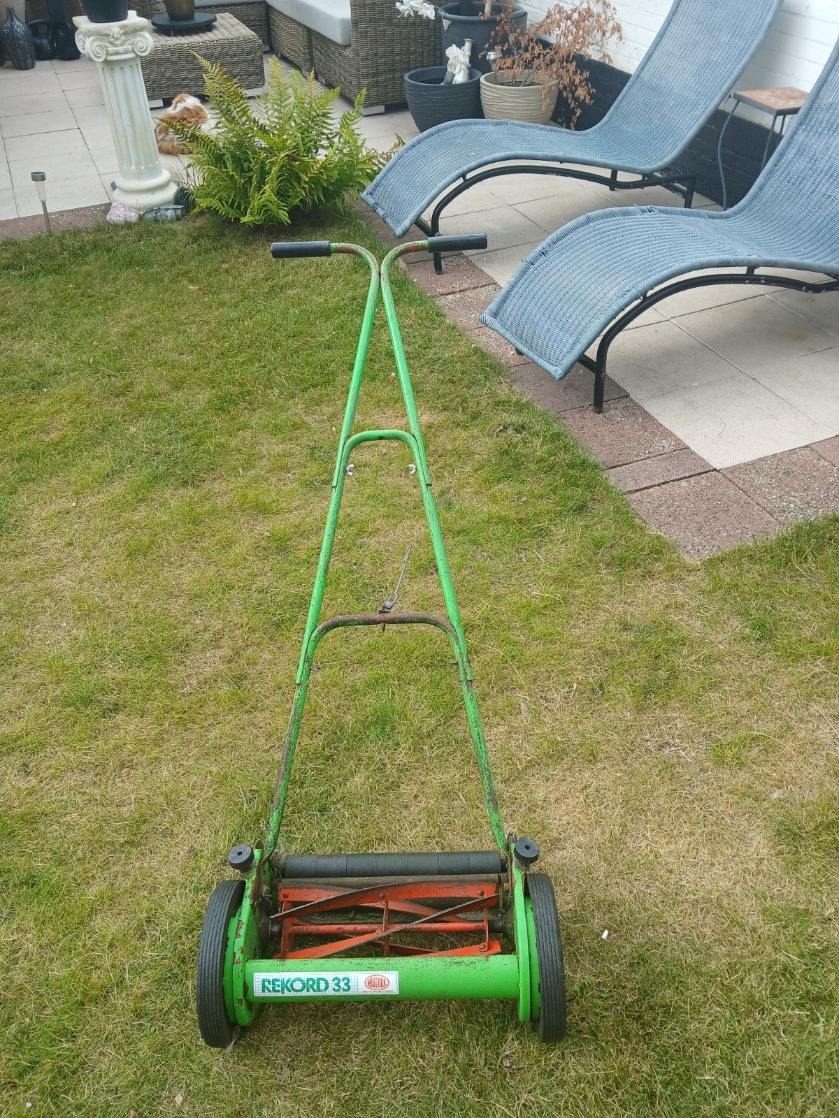 Gratis Rekord 33 handgrasmaaier, Ophalen, Gebruikt, Handgrasmaaier, 30 t/m 39 cm
