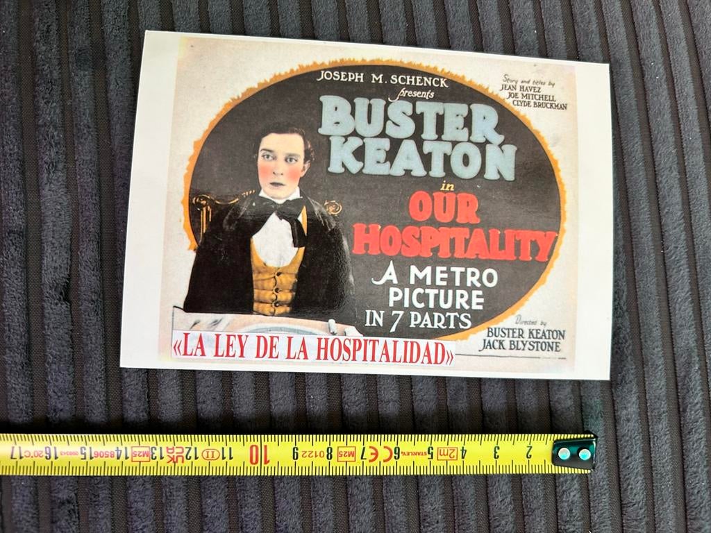 2055. Oude kaart illustr Film Buster Keaton Hospitality, Ophalen of Verzenden, 1980 tot heden, Ongelopen