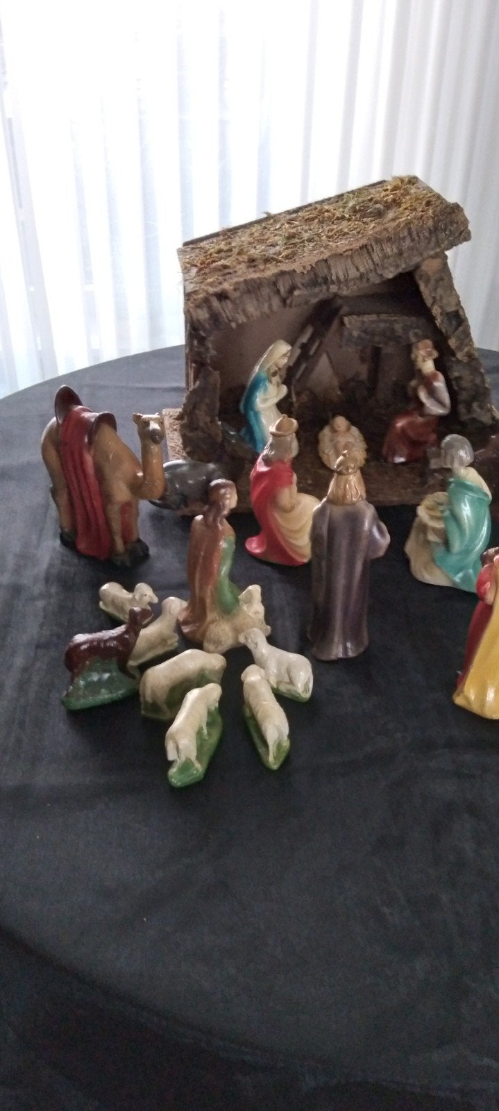 Hele oude Kerstgroep. zie foto's., Ophalen of Verzenden