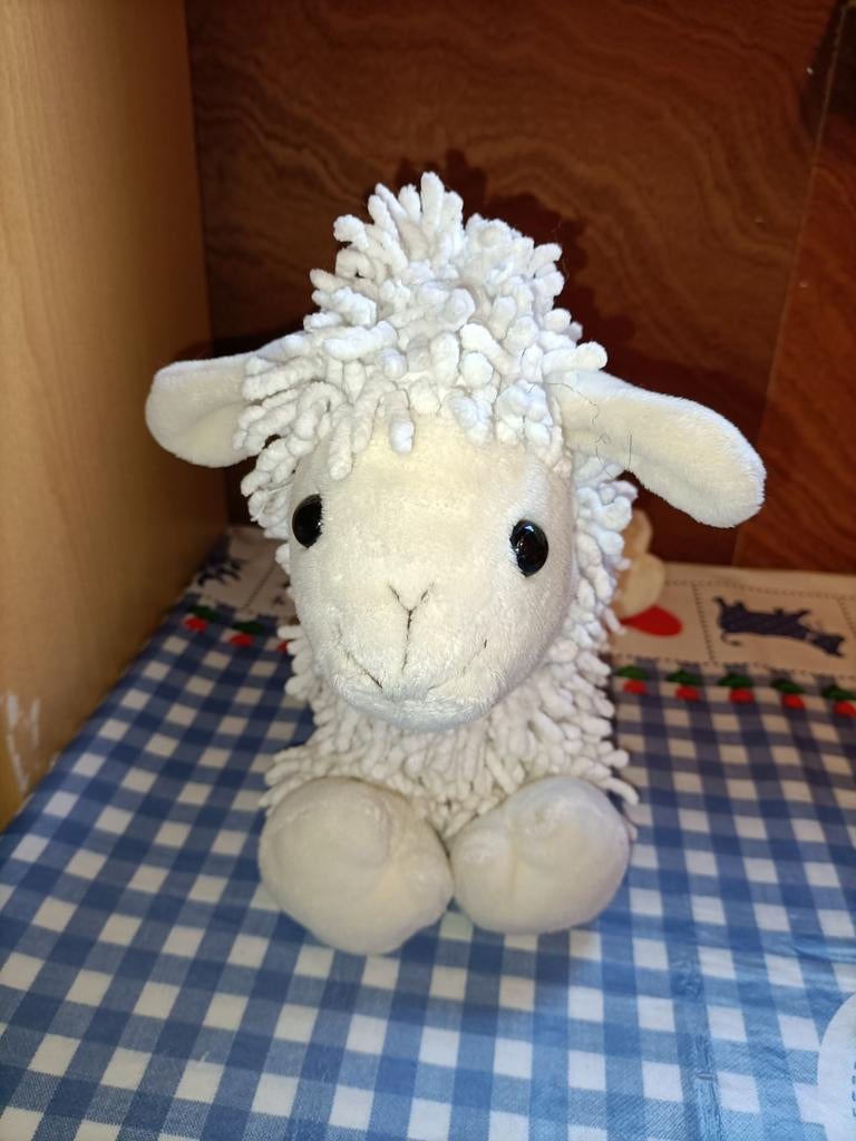 Texel schaap knuffel met lange slierten 32 cm groot, Ophalen of Verzenden, Zo goed als nieuw, Overige typen