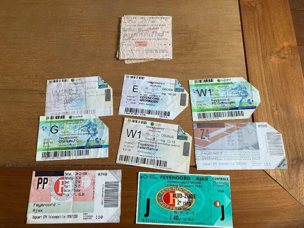 Partij oude Feyenoord tickets incl combipassen, Ophalen of Verzenden, Gebruikt, Feyenoord