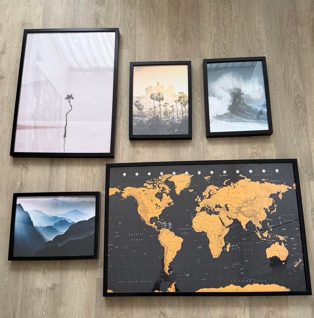 5x lijst zwart RIBBA van Ikea, Ophalen, Zo goed als nieuw, Minder dan 50 cm, 50 tot 75 cm