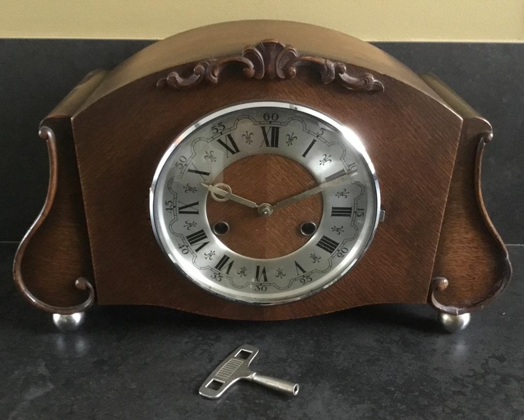 Art deco Jonghans schoorsteenklok, Antiek en Kunst, Ophalen of Verzenden