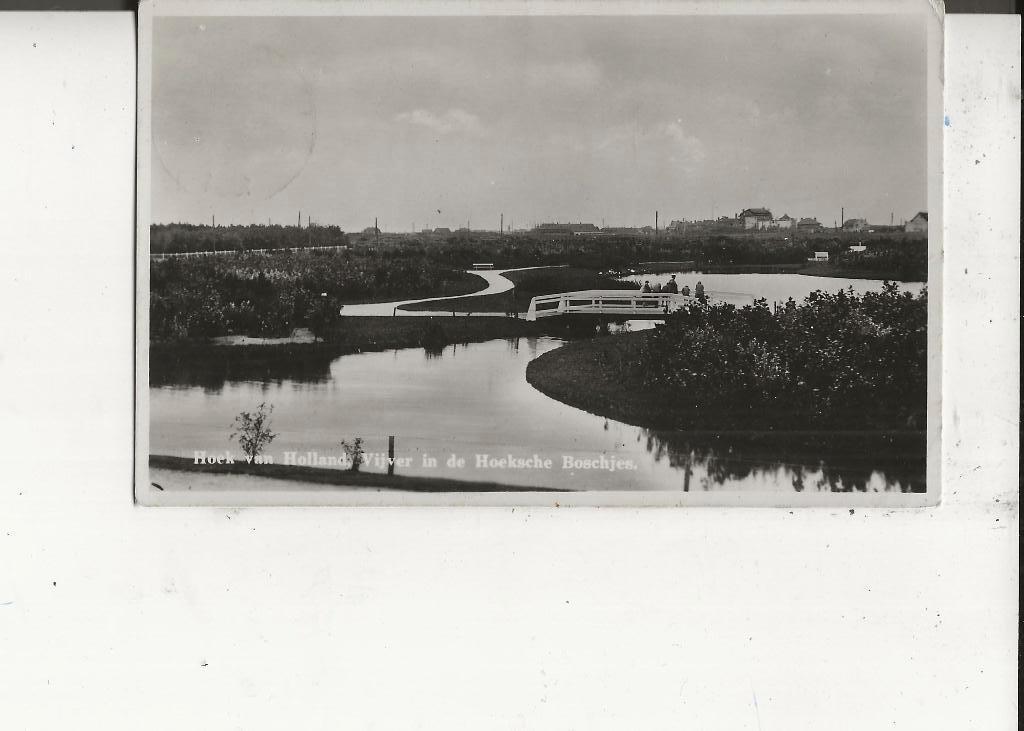 Hoek van Holland Vijver in de Hoeksche Boschjes 1934, Ophalen of Verzenden, 1920 tot 1940, Gelopen, Zuid-Holland