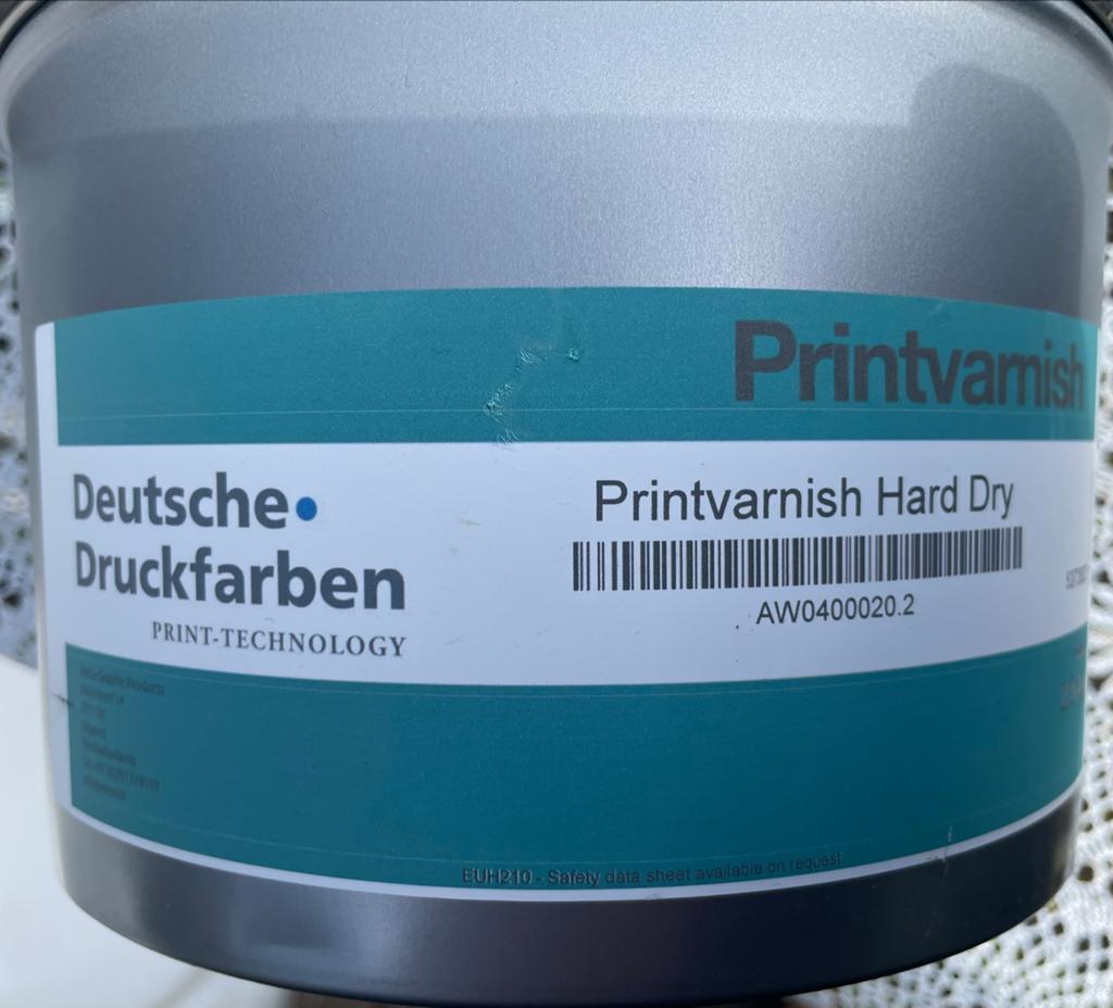 7 blikken Printvarnish Hard Dry vernis, 2,5 liter per blik, Ophalen, Overige kleuren, Nieuw, Lak