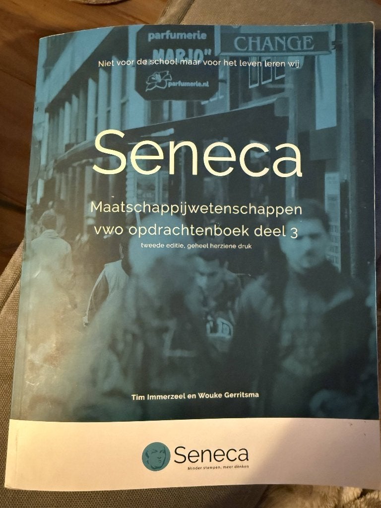Seneca Maatschappijweteschappen VWO oprachtenboek deel 3, Ophalen of Verzenden, Zo goed als nieuw, VWO, Maatschappijleer
