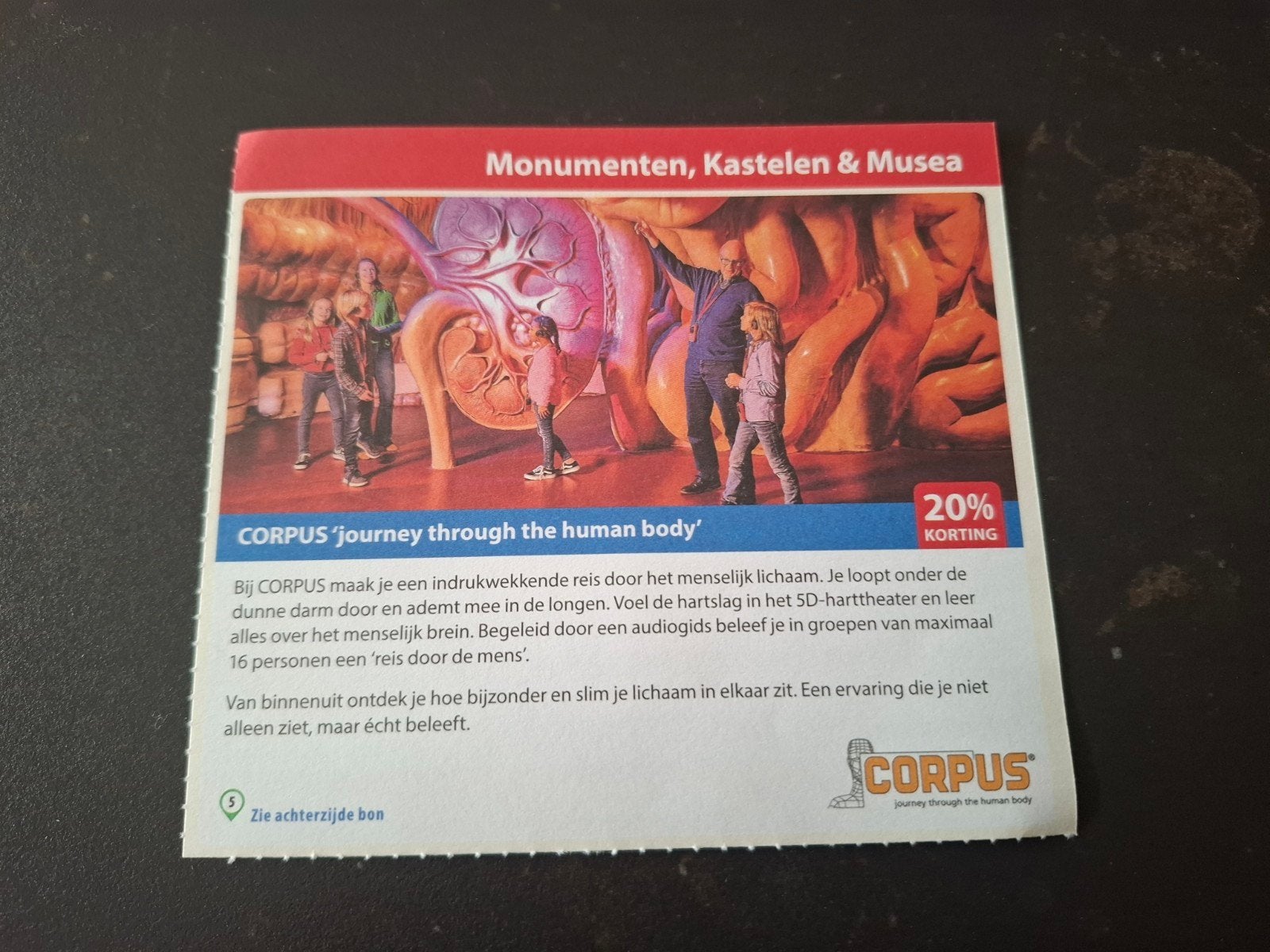 Corpus 20% korting, Tickets en Kaartjes, Drie personen of meer, Kortingsbon, Overige typen