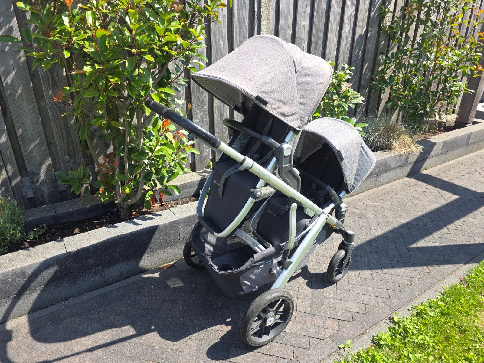 Uppa baby Vista V2 kinderwagen, grey, Ophalen of Verzenden, Gebruikt, Overige merken, Zonnekap