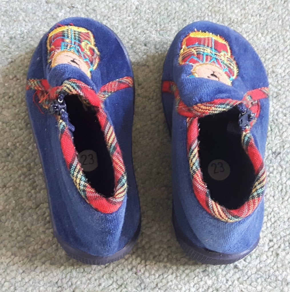 Blauwe kinderpantoffels maat 23, Kinderen en Baby's, Jongen of Meisje, Schoenen, Ophalen of Verzenden, Zo goed als nieuw
