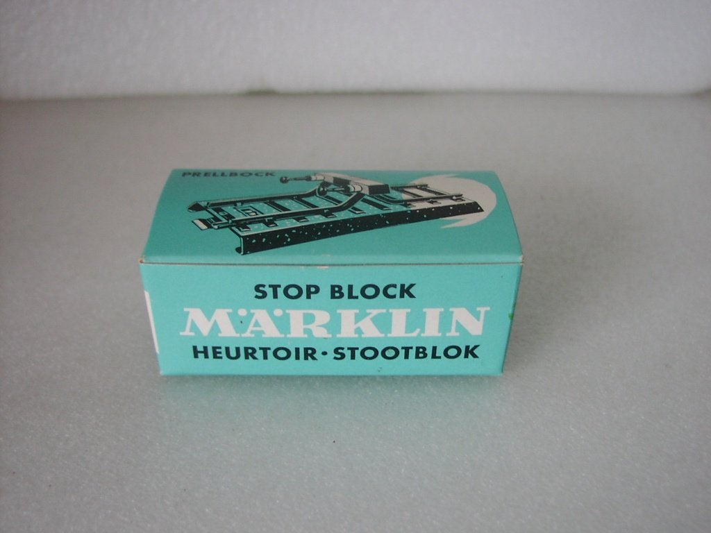 Origineel doosje Marklin stootblok in nieuwstaat, Verzenden, Gelijkstroom of Wisselstroom, Rails, Zo goed als nieuw