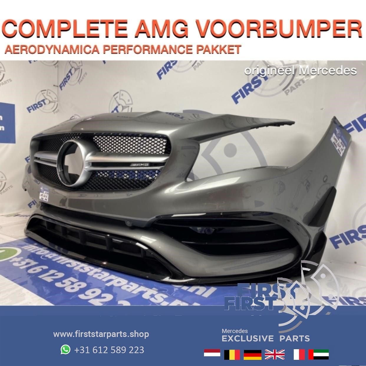 W117 C117 X117 CLA45 FACELIFT AMG VOORBUMPER GRIJS COMPLEET
