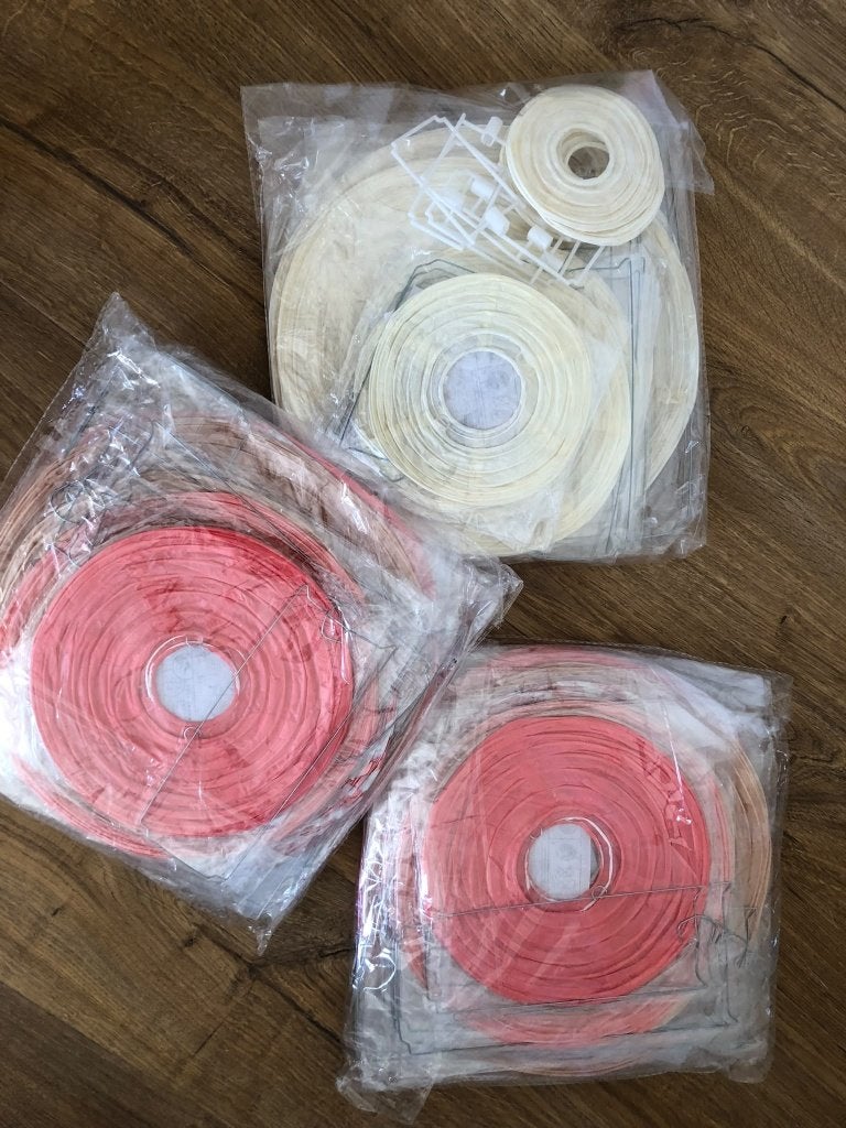 lampionnen rose goud beige wit, Ophalen of Verzenden, Nieuw, Versiering, Geboorte of Huwelijk