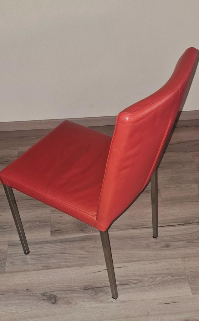 Leren design eettafel stoelen (4 stuks), Ophalen, Leer, Vier, Modern