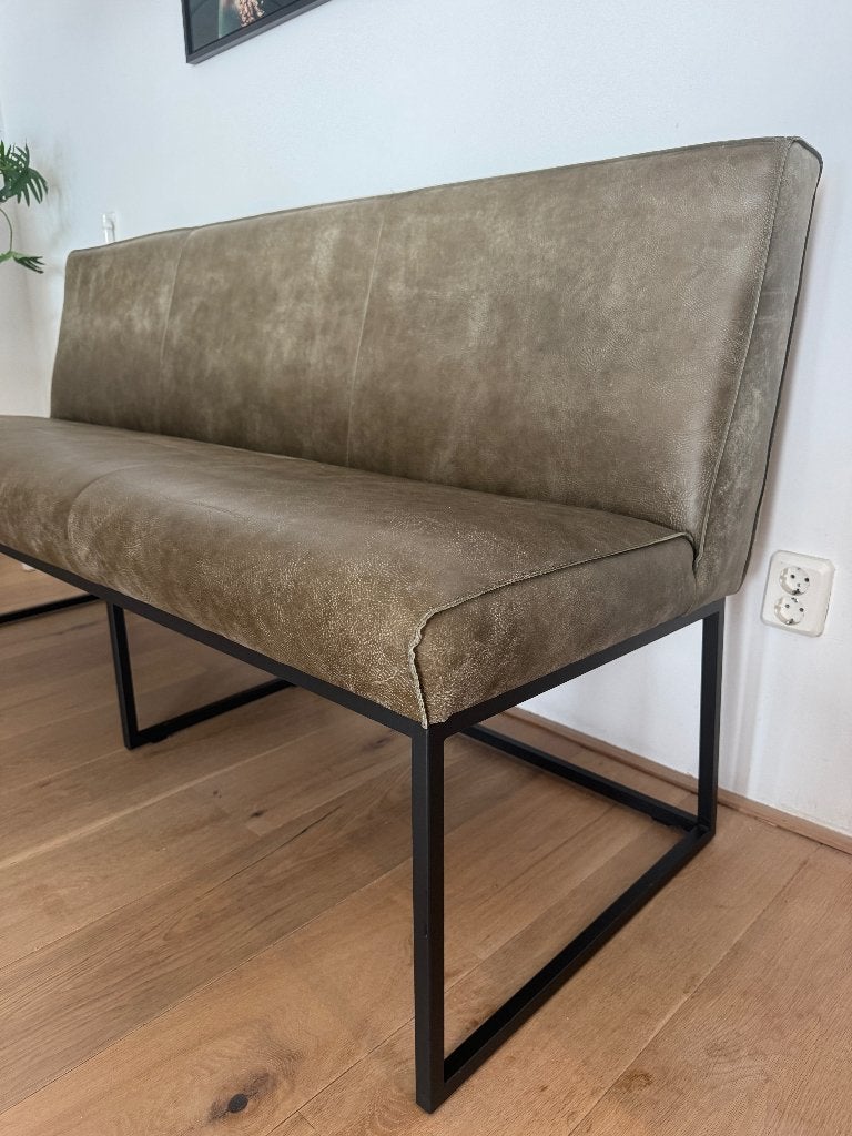 Eetkamer leren bank Tom, Ophalen, Minder dan 50 cm, Gebruikt, 150 tot 200 cm