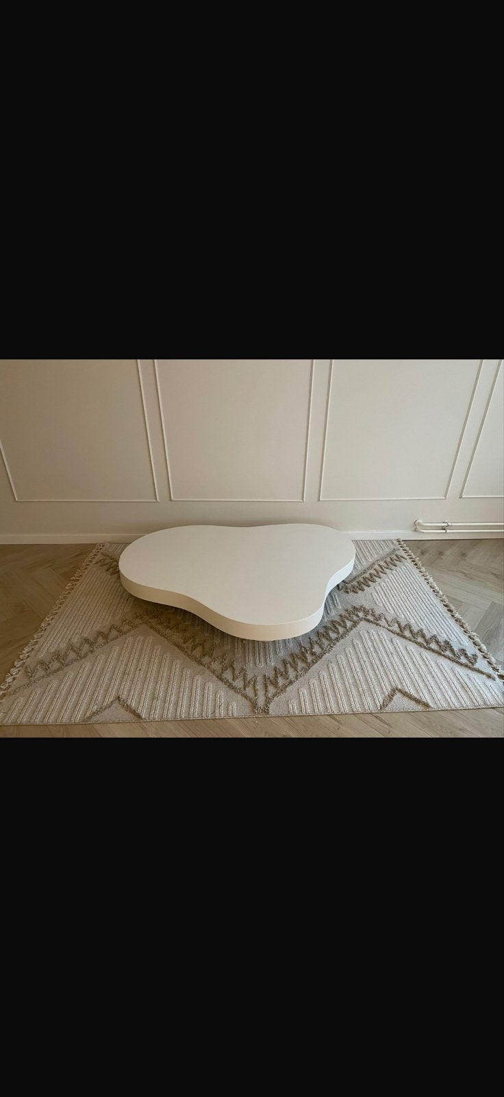 Organische Salontafel Wit - Japandi Stijl, Overige materialen, 100 tot 150 cm, Ophalen of Verzenden, Zo goed als nieuw