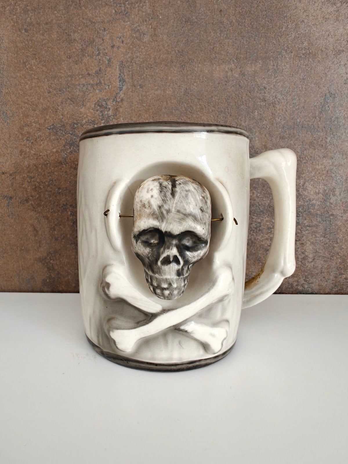 Unieke Vintage Doodshoofd Mok - Halloween Decoratie Skull 💀, Ophalen of Verzenden